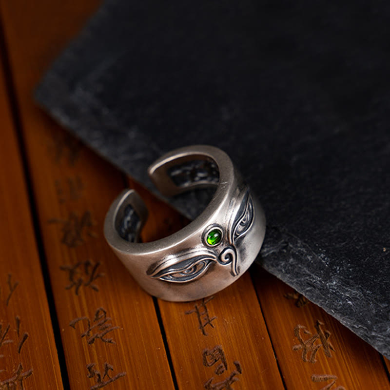 Anillo ajustable de plata de ley 925 con Buddha Stones y Bodhisattva Tara Calm - image 3