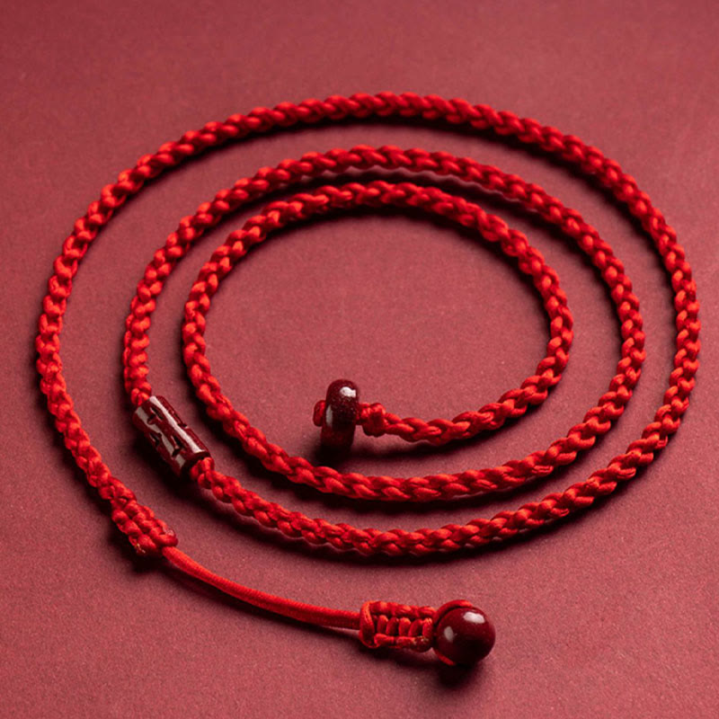 Cadena para el vientre con hilo rojo y bendición de la calma con Buddha Stones y cinabrio natural