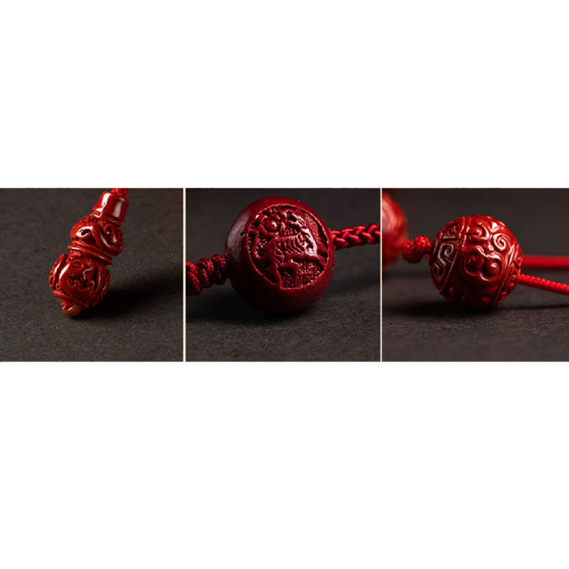 Cadena para el vientre con hilo rojo y bendición calmante con forma de calabaza del zodíaco chino y Buddha Stones
