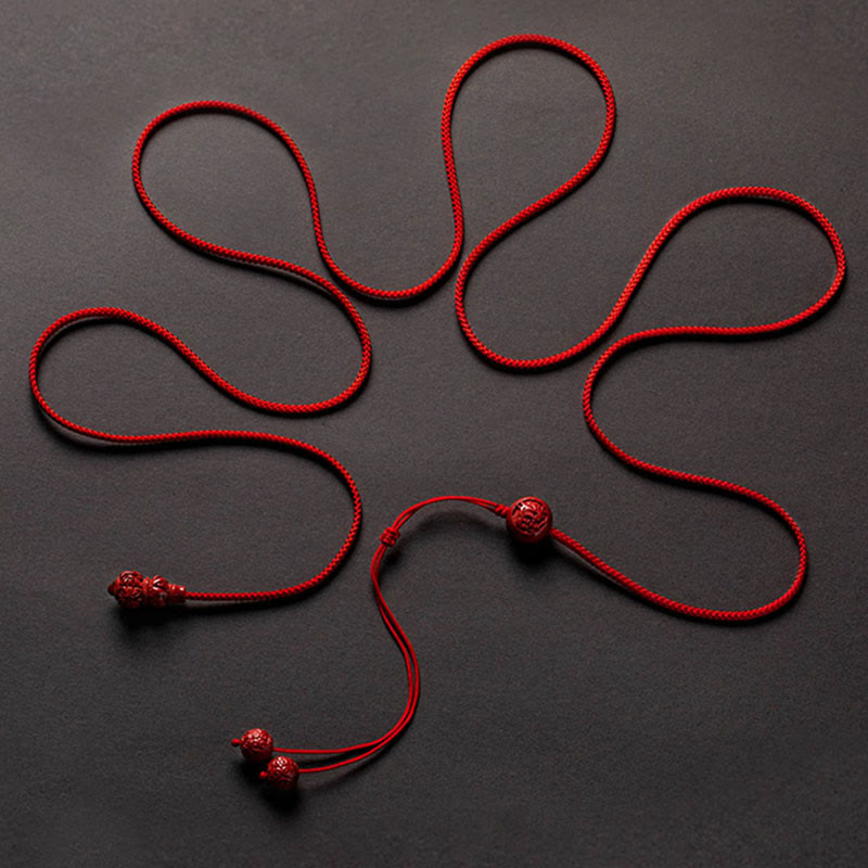 Cadena para el vientre con hilo rojo y bendición calmante con forma de calabaza del zodíaco chino y Buddha Stones