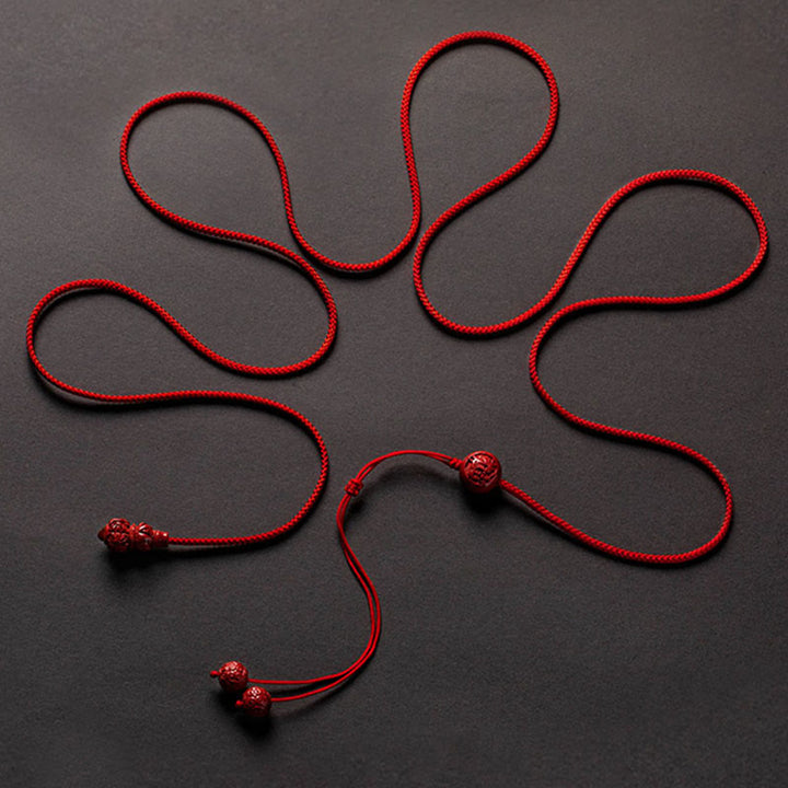 Cadena para el vientre con hilo rojo y bendición calmante con forma de calabaza del zodíaco chino y Buddha Stones