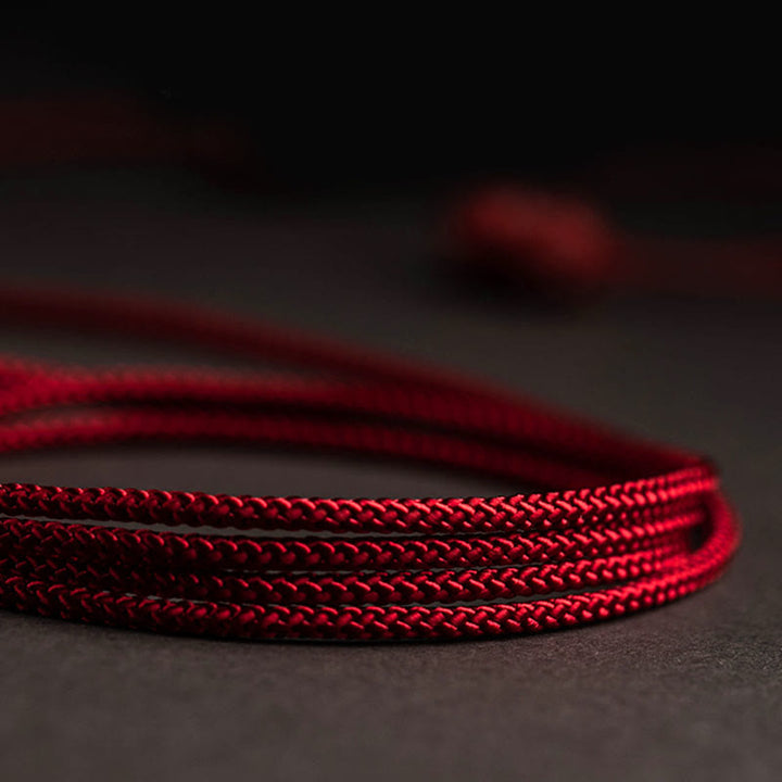 Cadena para el vientre con hilo rojo y bendición calmante con forma de calabaza del zodíaco chino y Buddha Stones