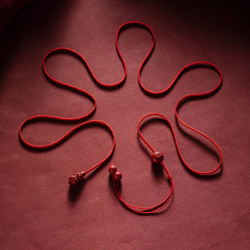 Cadena para el vientre con hilo rojo y bendición calmante con forma de calabaza del zodíaco chino y Buddha Stones