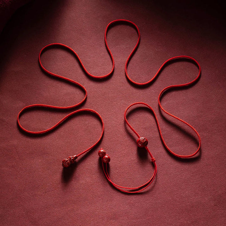 Cadena para el vientre con hilo rojo y bendición calmante con forma de calabaza del zodíaco chino y Buddha Stones