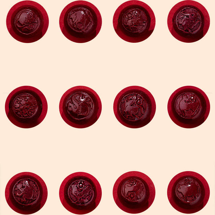 Cadena para el vientre con hilo rojo y bendición calmante con forma de calabaza del zodíaco chino y Buddha Stones