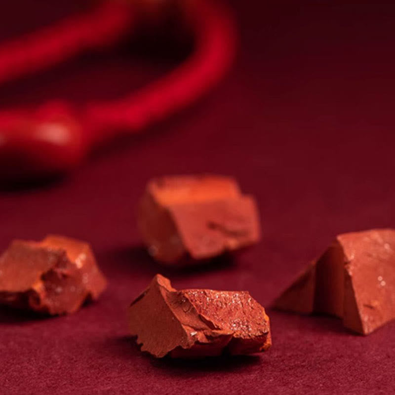 Cadena para el vientre con hilo rojo y bendición de la calma con Buddha Stones y cinabrio natural