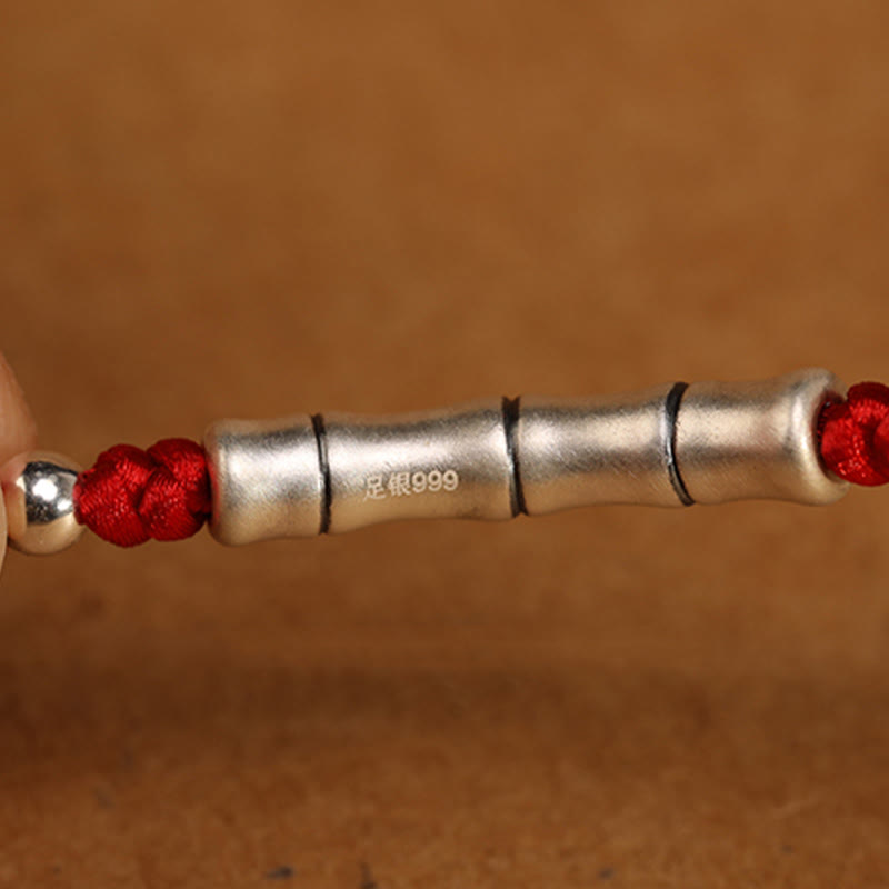 Cadena para el vientre con hilo rojo y bendición de plata de ley 999 con Buddha Stones