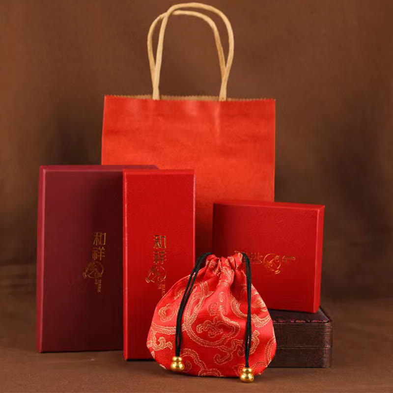 Cadena para el vientre con hilo rojo y bendición del dragón con cinabrio natural y Buddha Stones