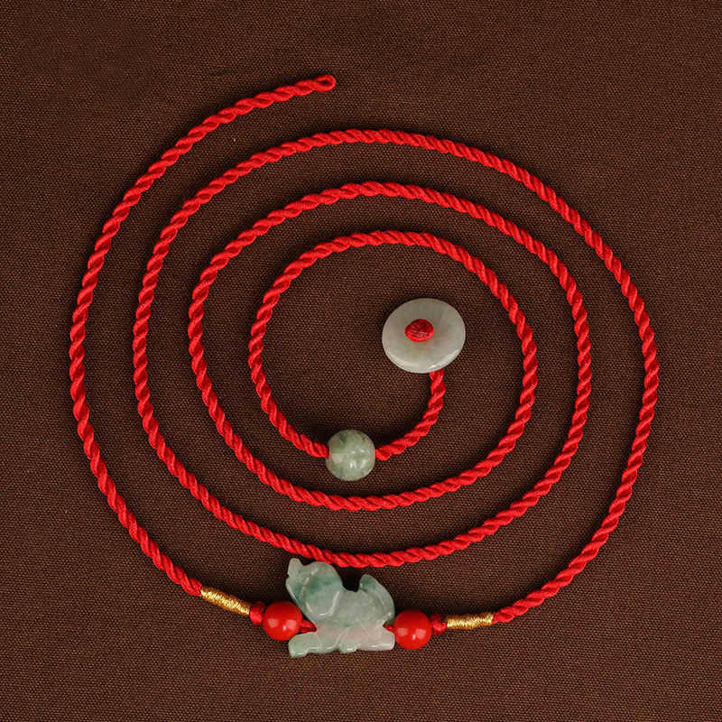 Cadena para el vientre con hilo rojo y hebilla de paz de Buddha Stones