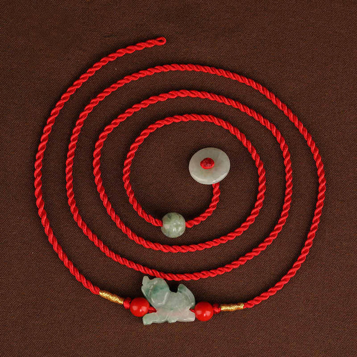 Cadena para el vientre con hilo rojo y hebilla de paz de Buddha Stones