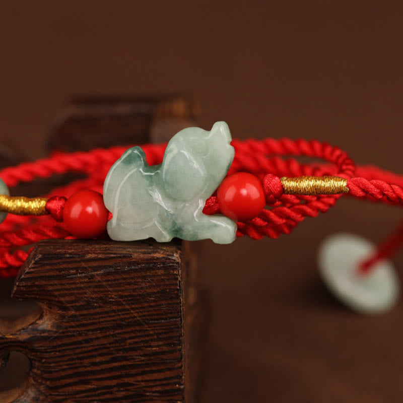 Cadena para el vientre con hilo rojo y hebilla de paz de Buddha Stones