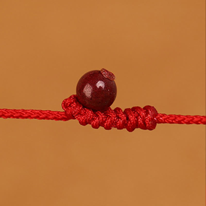 Cadena para el vientre con hilo rojo de oro macizo 999 y piedra de Buda - image 11