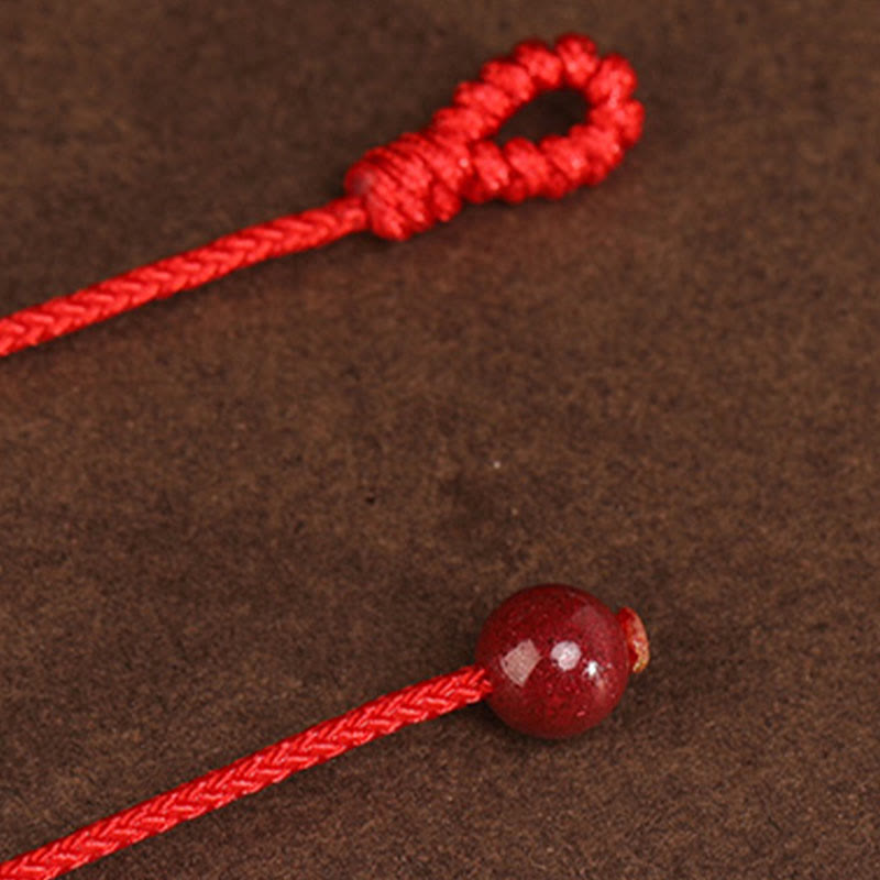 Cadena para el vientre con hilo rojo de oro macizo 999 y piedra de Buda - image 10