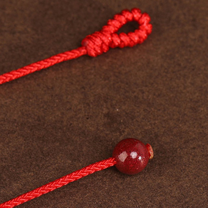 Cadena para el vientre con hilo rojo de oro macizo 999 y piedra de Buda