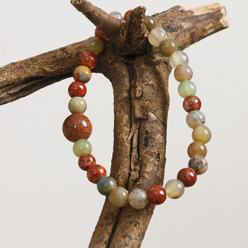 Pulsera de prosperidad de ágata roja con piedra de Shoushan y piedras de Buddha Stones