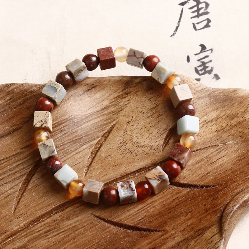 Pulsera de prosperidad de ágata roja con piedra de Shoushan y piedras de Buddha Stones