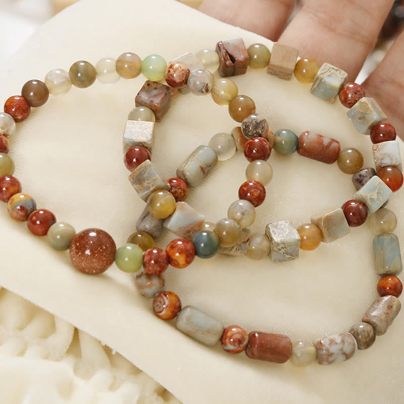Pulsera de prosperidad de ágata roja con piedra de Shoushan y piedras de Buddha Stones