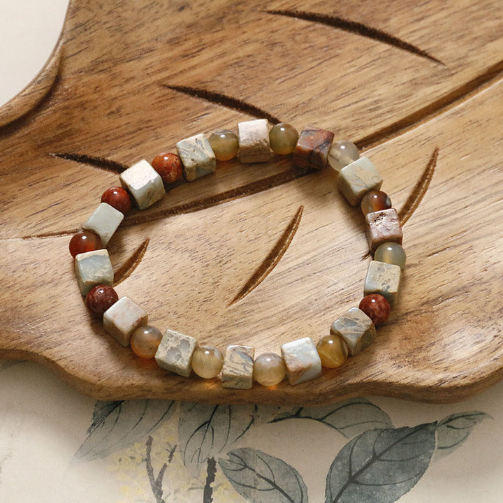 Pulsera de prosperidad de ágata roja con piedra de Shoushan y piedras de Buddha Stones