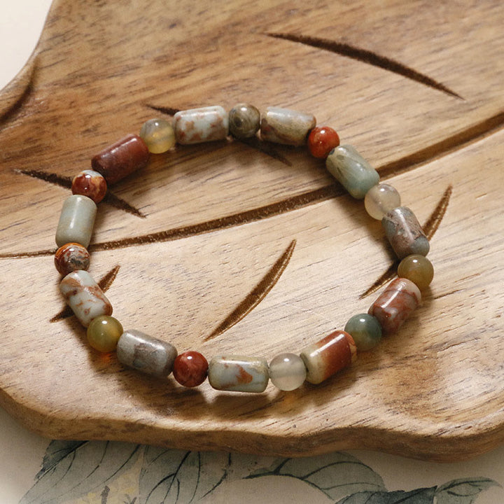 Pulsera de prosperidad de ágata roja con piedra de Shoushan y piedras de Buddha Stones