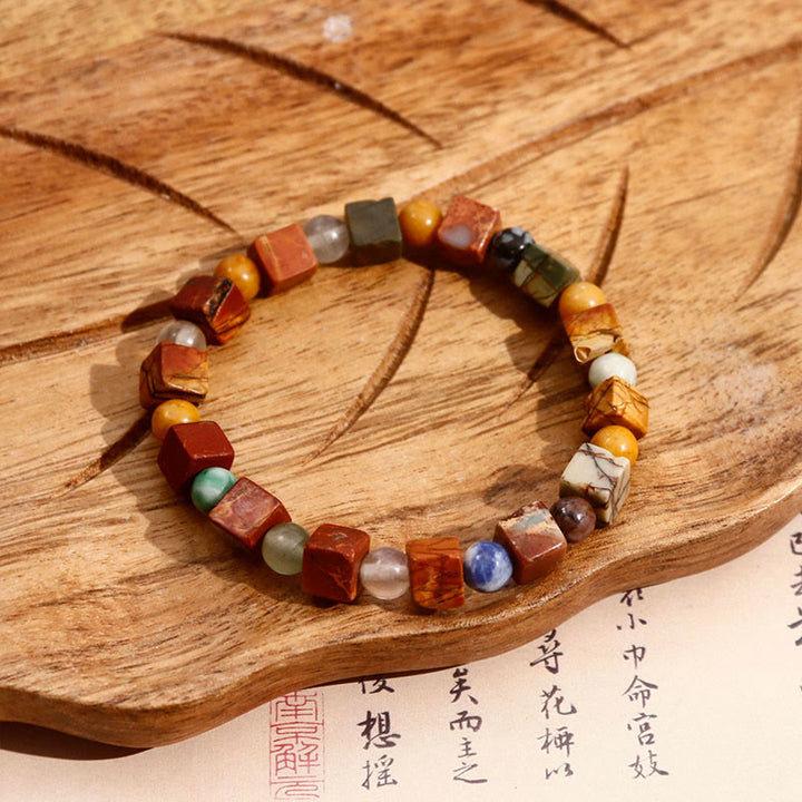 Pulsera de bendición de la calma con piedra de Shoushan de ágata roja y Buddha Stones