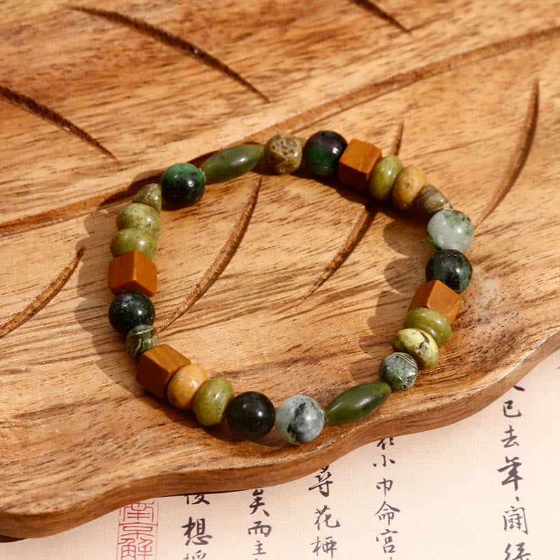 Pulsera de prosperidad de ágata roja con piedra de Shoushan y piedras de Buddha Stones
