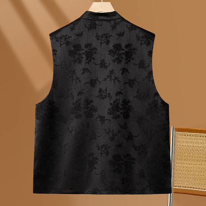 Chaleco con diseño de nubes y flores bordadas con Buddha Stones estilo vintage - image 3