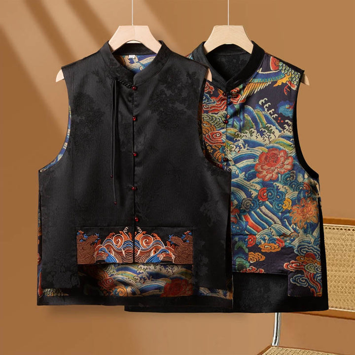 Chaleco con diseño de nubes y flores bordadas con Buddha Stones estilo vintage - image 9