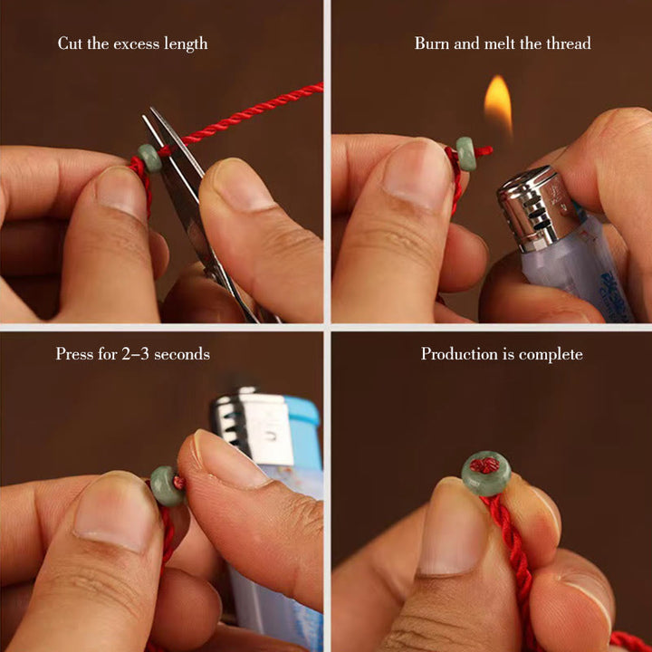 Cadena para el vientre con hilo rojo de oro macizo 999 y piedra de Buda