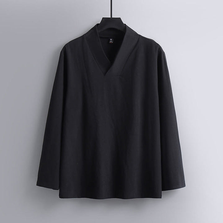 Conjunto de ropa para hombre, traje Tang de algodón con cuello cruzado y Buddha Stones , pantalones y parte superior de Hanfu - image 4