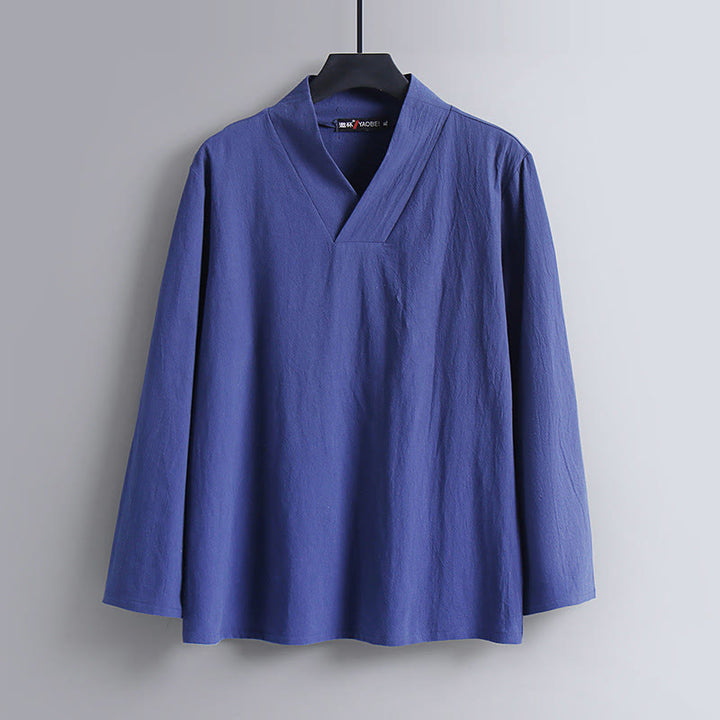 Conjunto de ropa para hombre, traje Tang de algodón con cuello cruzado y Buddha Stones , pantalones y parte superior de Hanfu - image 14