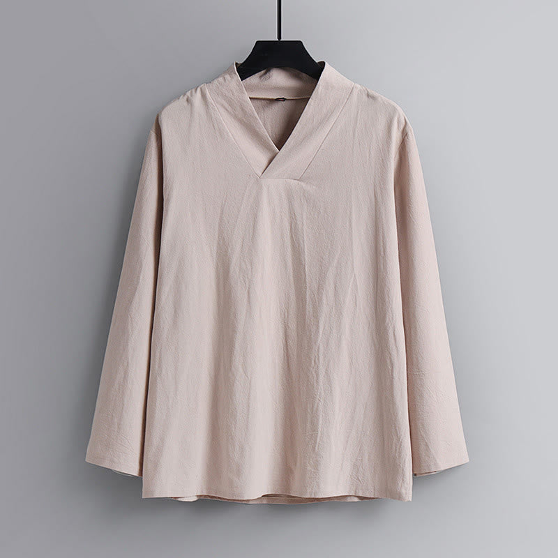 Conjunto de ropa para hombre, traje Tang de algodón con cuello cruzado y Buddha Stones , pantalones y parte superior de Hanfu - image 11