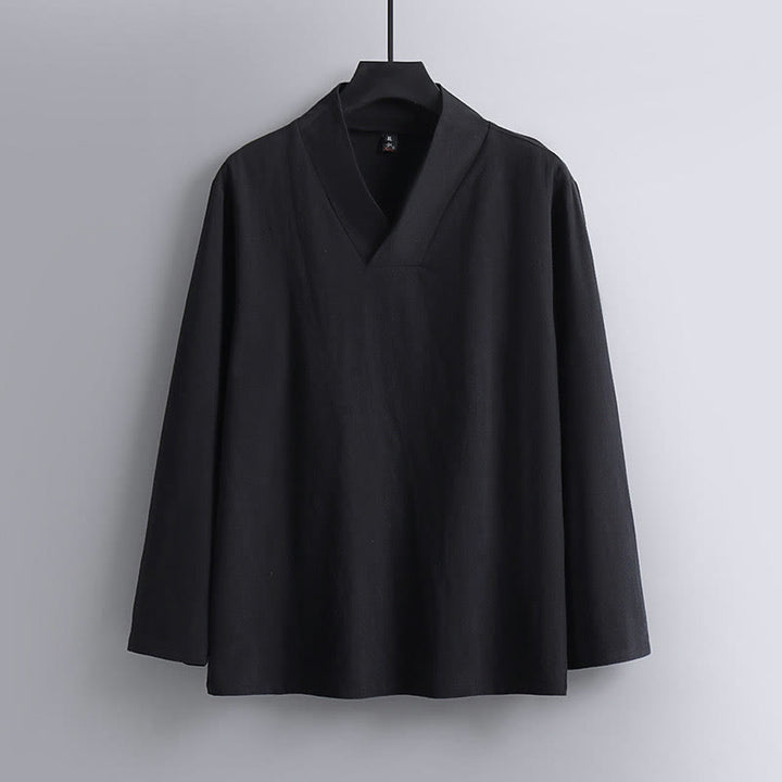 Pantalones cortos con Buddha Stones , traje Tang de algodón, conjunto de ropa Hanfu para hombre - image 10