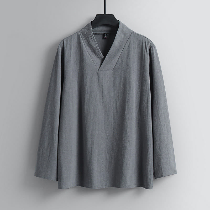 Pantalones cortos con Buddha Stones , traje Tang de algodón, conjunto de ropa Hanfu para hombre - image 23