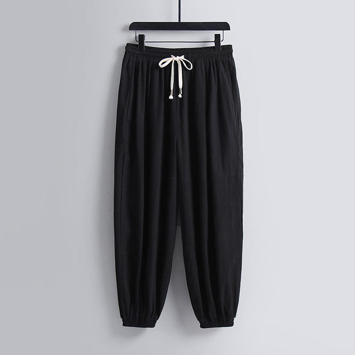 Pantalones cortos con Buddha Stones , traje Tang de algodón, conjunto de ropa Hanfu para hombre - image 15