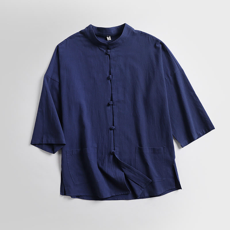 Pantalones cortos de algodón con mangas tres cuartos y estampado de Buddha Stones para hombre - image 10