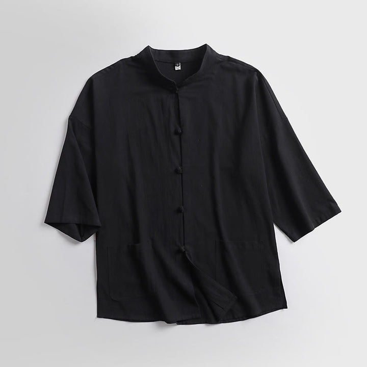 Pantalones cortos de algodón con mangas tres cuartos y estampado de Buddha Stones para hombre - image 6