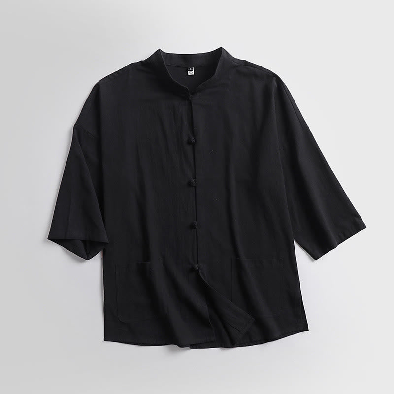 Pantalones cortos de algodón con mangas tres cuartos y estampado de Buddha Stones para hombre - image 6