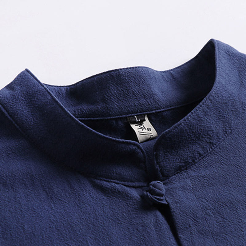 Pantalones cortos de algodón con mangas tres cuartos y estampado de Buddha Stones para hombre - image 12