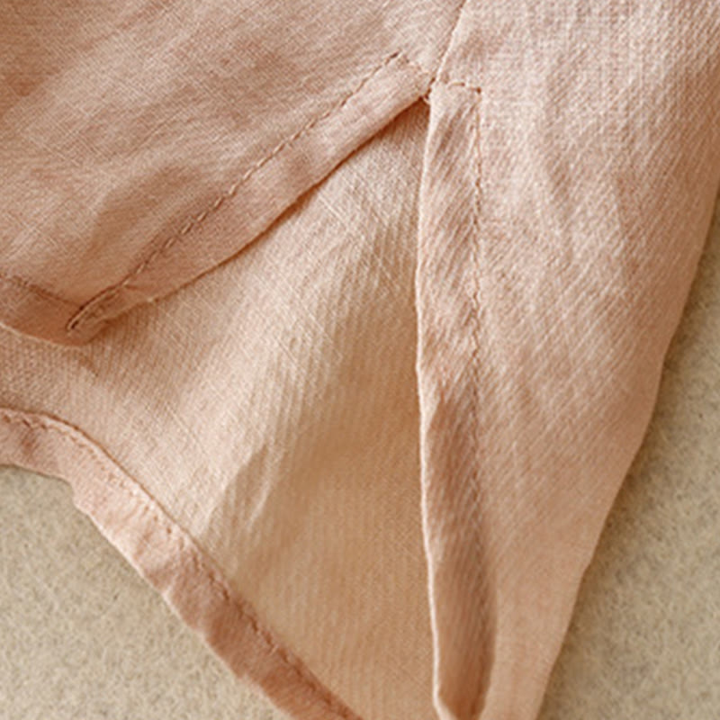 Blusa informal de cuello redondo con Buddha Stones , camisa de manga larga bordada, top de lino y algodón, camisas para mujer - image 4