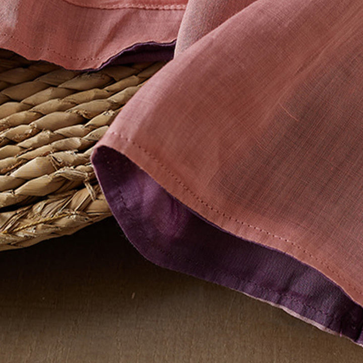 Camisa de algodón y lino con cuello en V, informal, de manga larga, color liso, talla grande, Buddha Stones para mujer