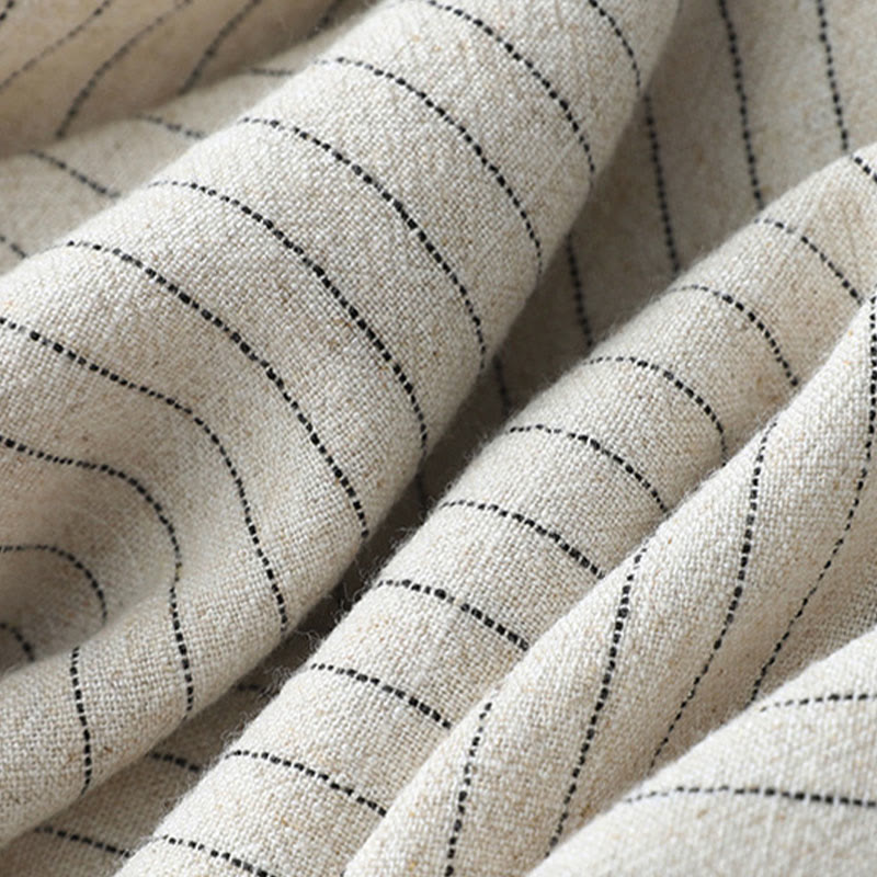 Pantalones de cintura alta, pierna ancha y bolsillos con rayas verticales de Buddha Stones - image 6