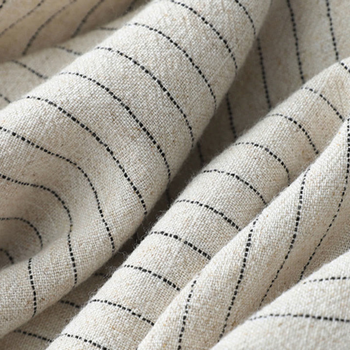 Pantalones de cintura alta, pierna ancha y bolsillos con rayas verticales de Buddha Stones - image 6