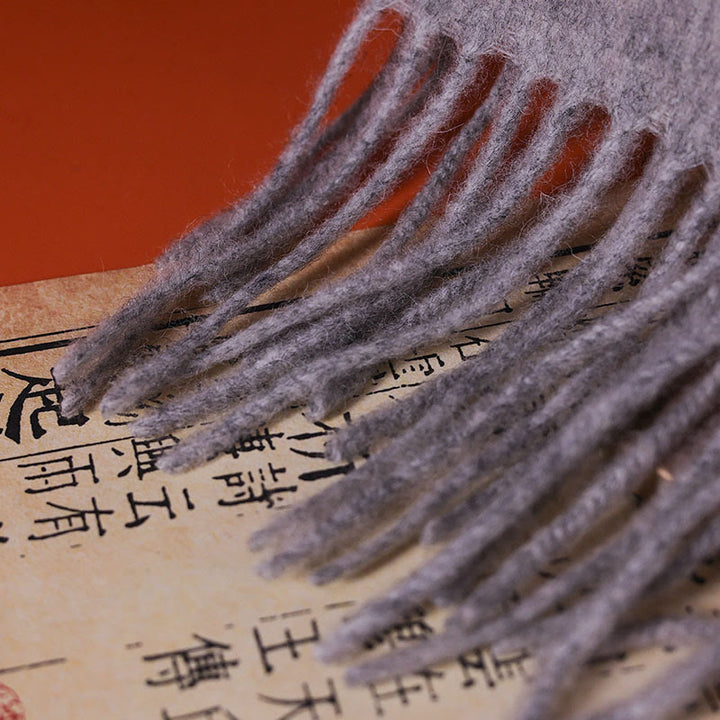 Chal de lana con Buddha Stones , bordado de mariposas y peonías rosas, bufanda de viaje acogedora para el invierno