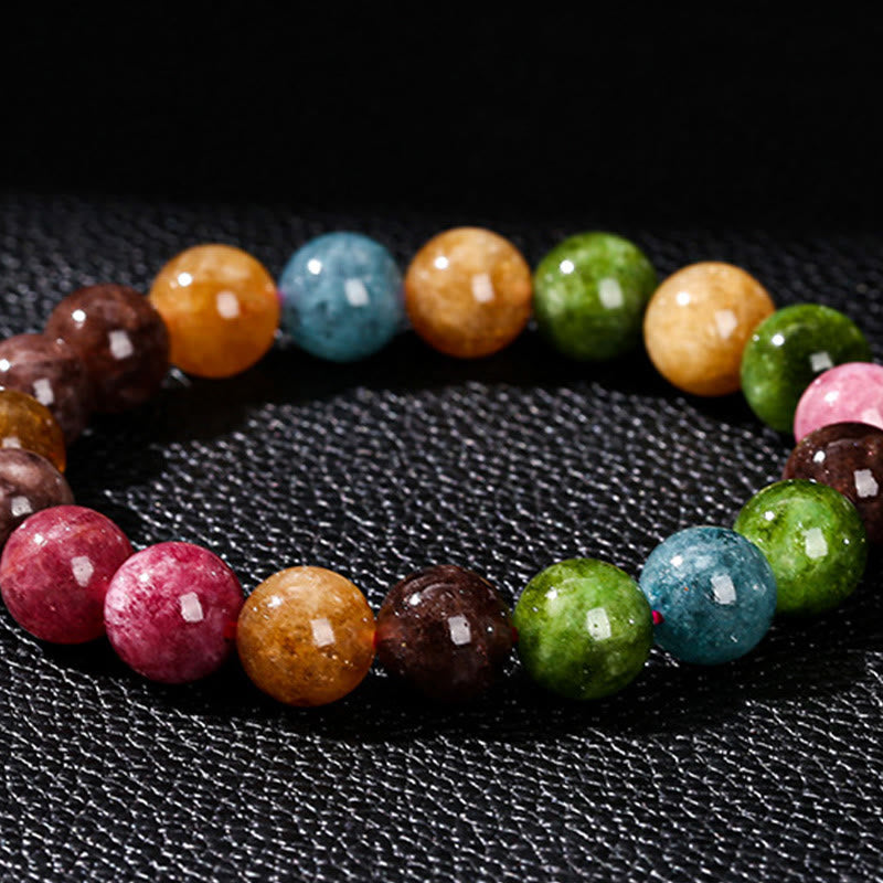 Pulsera positiva de turmalina multicolor con Buddha Stones - image 6
