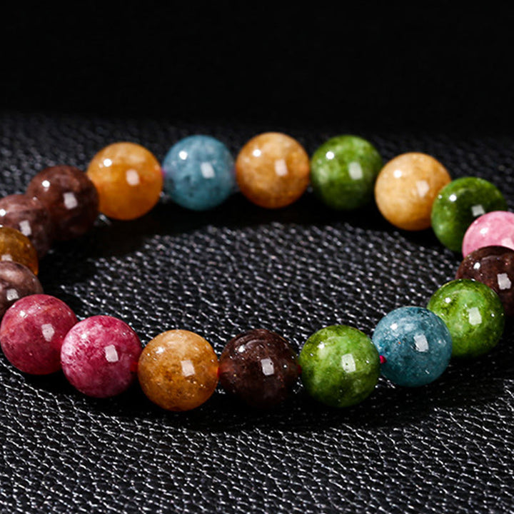 Pulsera positiva de turmalina multicolor con Buddha Stones - image 6