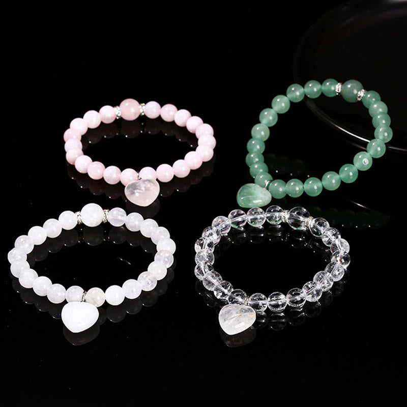 Pulsera de equilibrio con forma de corazón de amor y aventurina verde y varios Buddha Stones