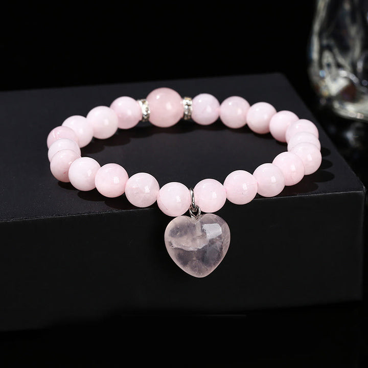 Pulsera de equilibrio con forma de corazón de amor y aventurina verde y varios Buddha Stones