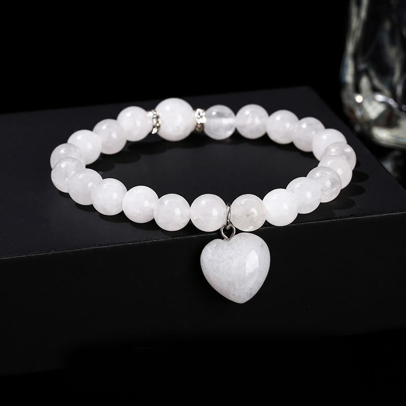 Pulsera de equilibrio con forma de corazón de aventurina verde y cristales variados de Buddha Stones - Jade blanco (circunferencia de la muñeca: 14-16 cm) - 10 mm - image 14
