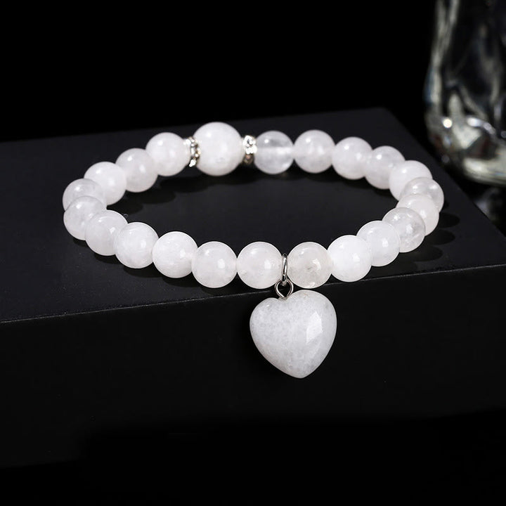 Pulsera de equilibrio con forma de corazón de aventurina verde y cristales variados de Buddha Stones - Jade blanco (circunferencia de la muñeca: 14-16 cm) - 10 mm - image 14