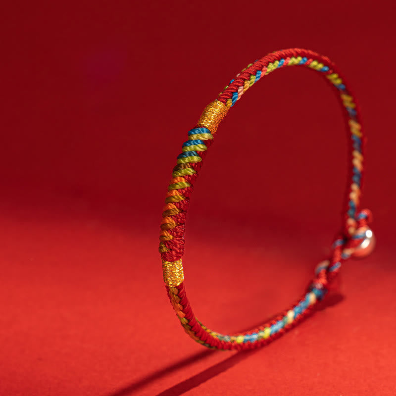 Pulsera de protección con hebilla de plata de ley 925 y aleación de hilo rojo multicolor con Buddha Stones - image 2